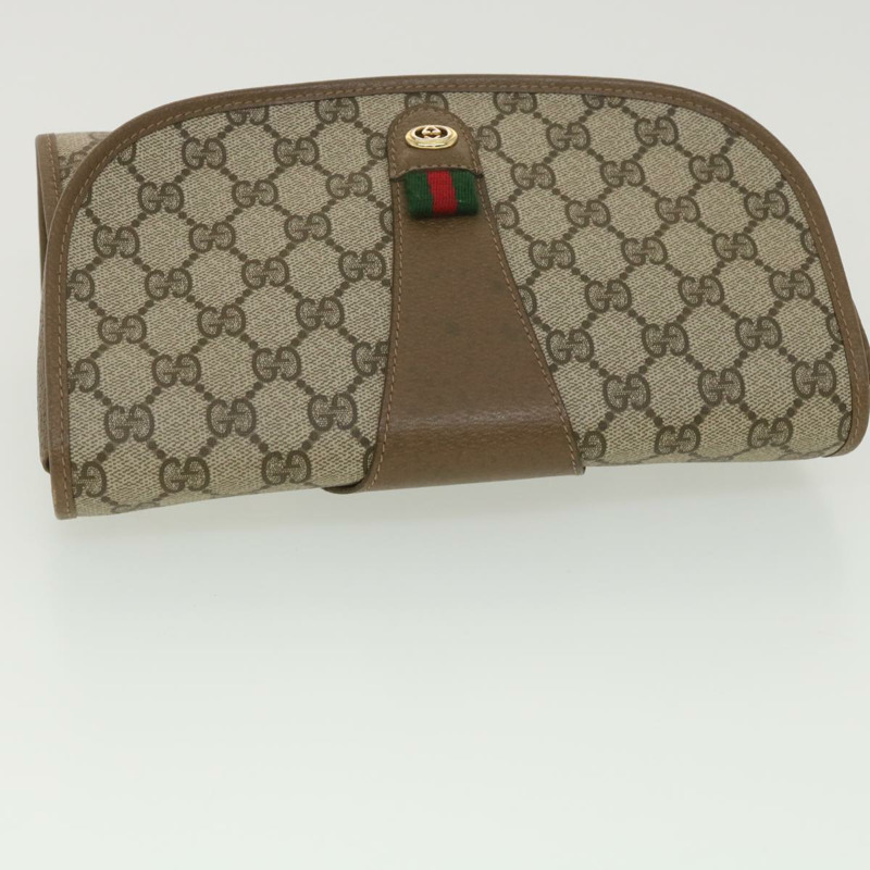 【日本直送】GUCCI GG 帆布 Web Sherry Line 手拿包米色紅綠 89.01.030 正品 38628-4