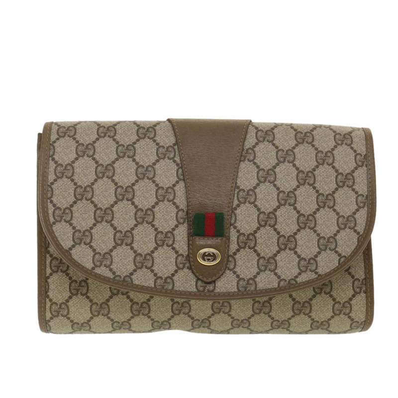 【日本直送】GUCCI GG 帆布 Web Sherry Line 手拿包米色紅綠 89.01.030 正品 38628-12