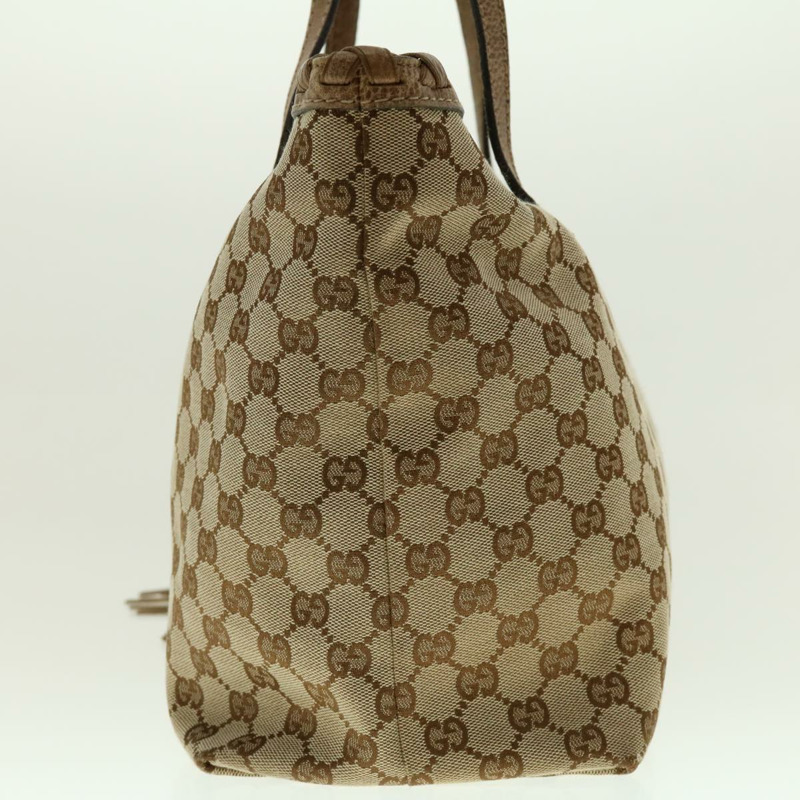【日本直送】GUCCI GG 帆布流蘇竹節手提包米色棕色 218780 正品 tb616-2