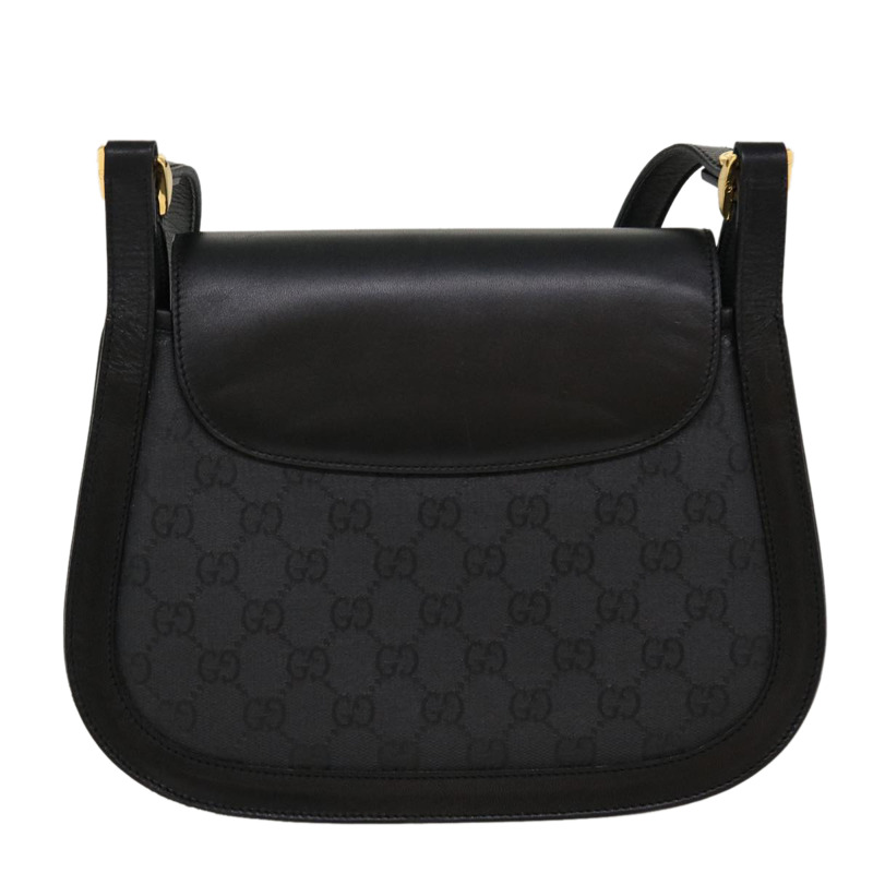 【日本直送】GUCCI GG 帆布轉鎖單肩包塗層帆布黑色正品 yk6991B-1