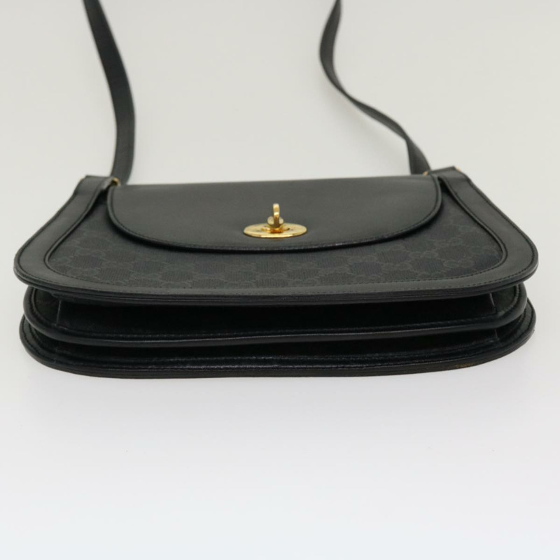 【日本直送】GUCCI GG 帆布轉鎖單肩包塗層帆布黑色正品 yk6991B-4