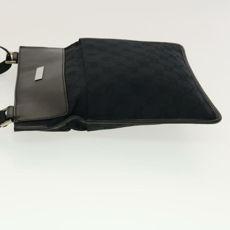 【日本直送】GUCCI GG 帆布扁平單肩包 黑色 0348 正品 ki2992-2