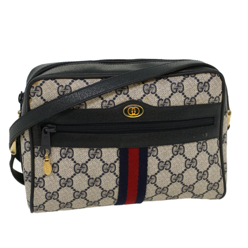 【日本直送】GUCCI GG 帆布雪莉線單肩包海軍紅 68 02 004 正品 43675-0