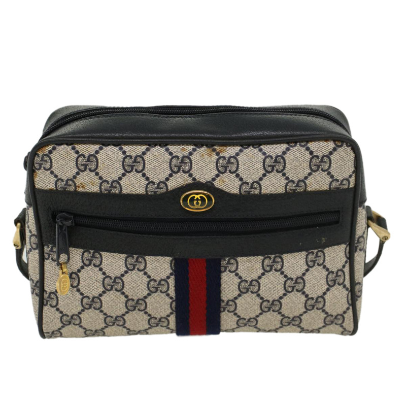 【日本直送】GUCCI GG 帆布雪莉線單肩包海軍紅 68 02 004 正品 43675-1