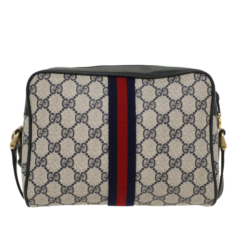 【日本直送】GUCCI GG 帆布雪莉線單肩包海軍紅 68 02 004 正品 43675-2