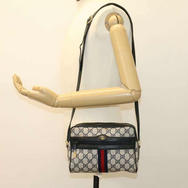 【日本直送】GUCCI GG 帆布雪莉線單肩包海軍紅 68 02 004 正品 43675-19