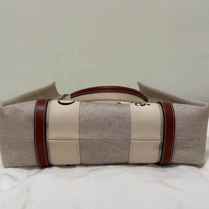 Chloe 中款 woody 帆布皮革托特包-10