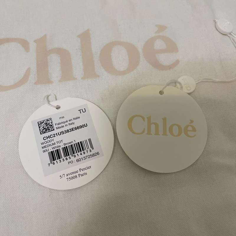 Chloe 中款 woody 帆布皮革托特包-16