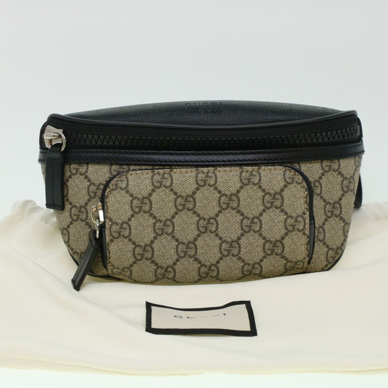 【日本直送】GUCCI GG 帆布腰包 PVC 皮革米色 450946 正品 yk7290-11