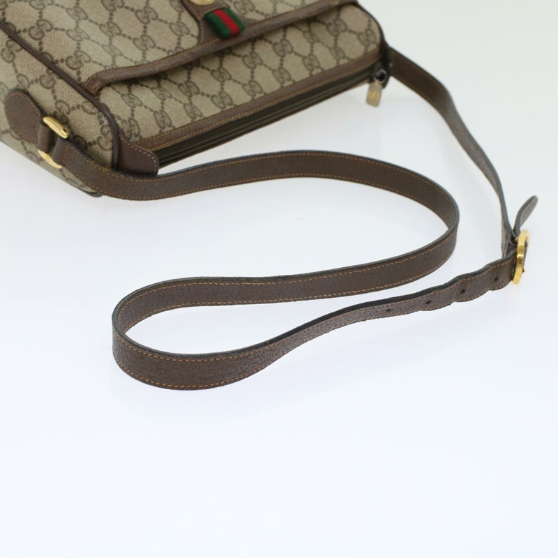 【日本直送】GUCCI GG 帆布 Web Sherry Line 單肩包 PVC 皮革米色紅色正品 45598-6
