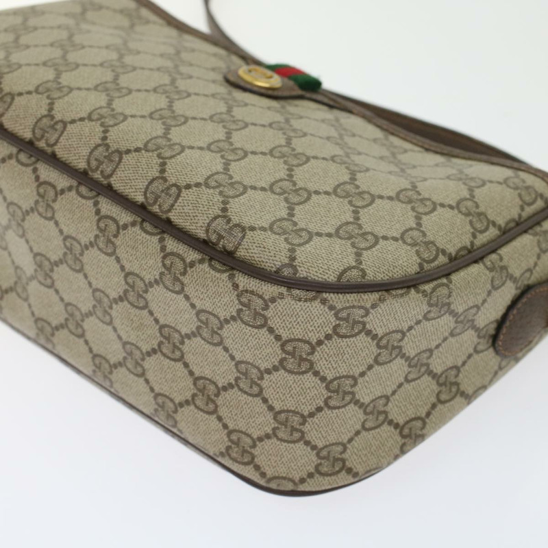 【日本直送】GUCCI GG 帆布 Web Sherry Line 單肩包 PVC 皮革米色紅色正品 45598-14