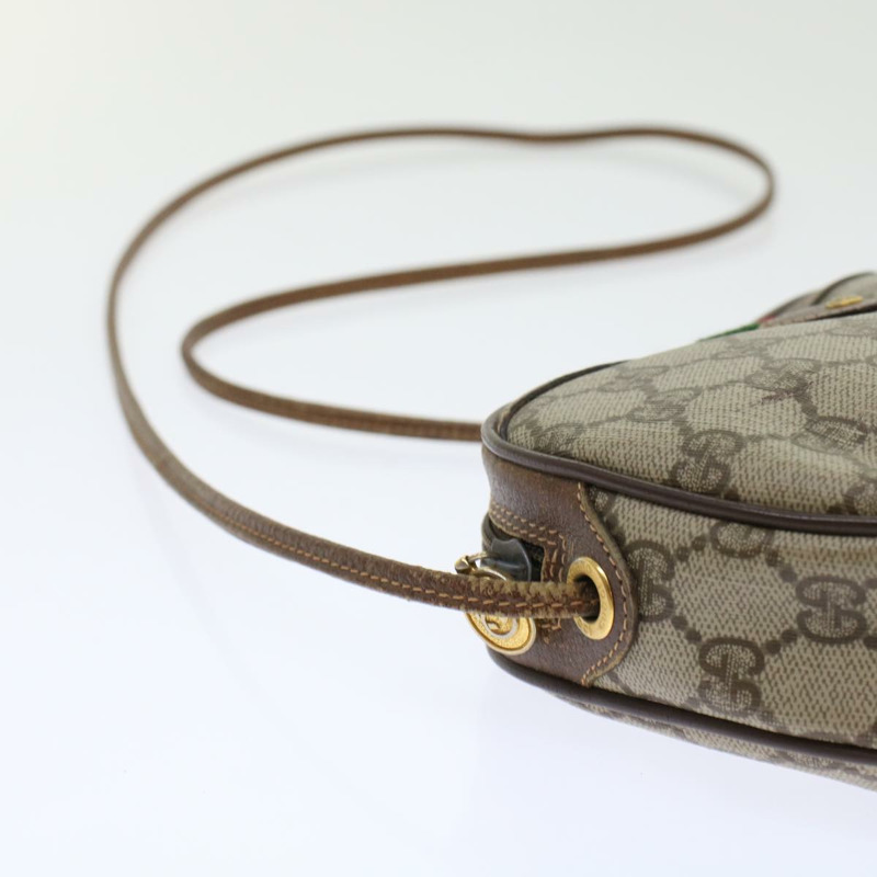 【日本直送】GUCCI GG 帆布 Web Sherry Line 單肩包 PVC 皮革米色紅色正品 45604-7