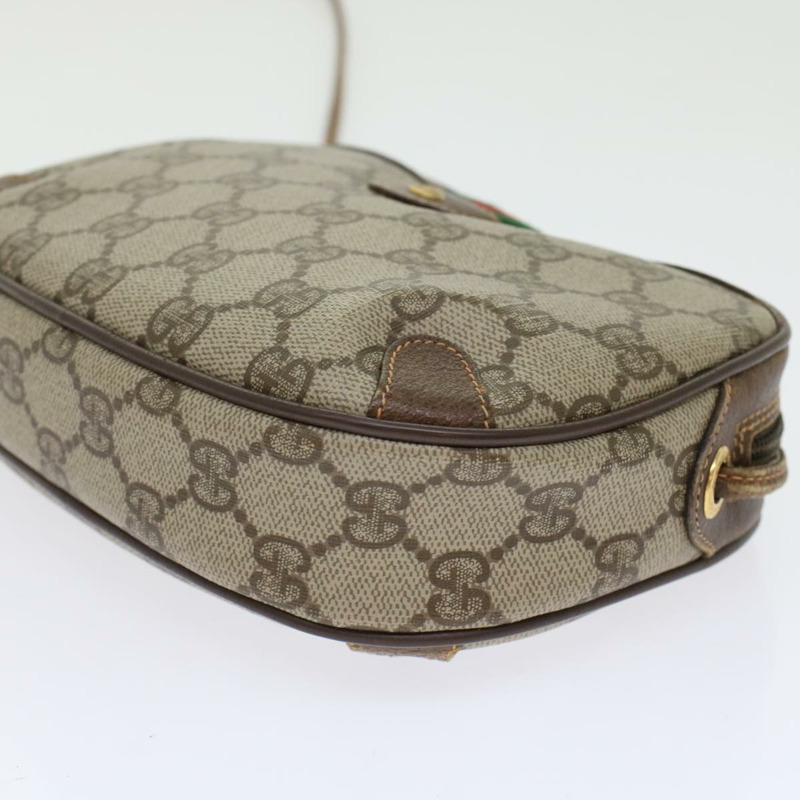 【日本直送】GUCCI GG 帆布 Web Sherry Line 單肩包 PVC 皮革米色紅色正品 45604-13