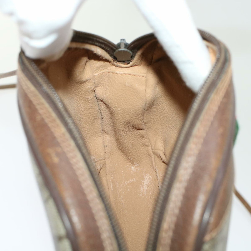 【日本直送】GUCCI GG 帆布 Web Sherry Line 單肩包 PVC 皮革米色紅色正品 45604-18