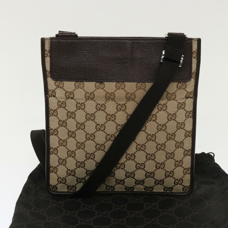 【日本直送】GUCCI GG 帆布單肩包皮革米色 27639 正品 tb691-11
