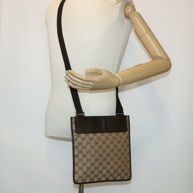 【日本直送】GUCCI GG 帆布單肩包皮革米色 27639 正品 tb691-22