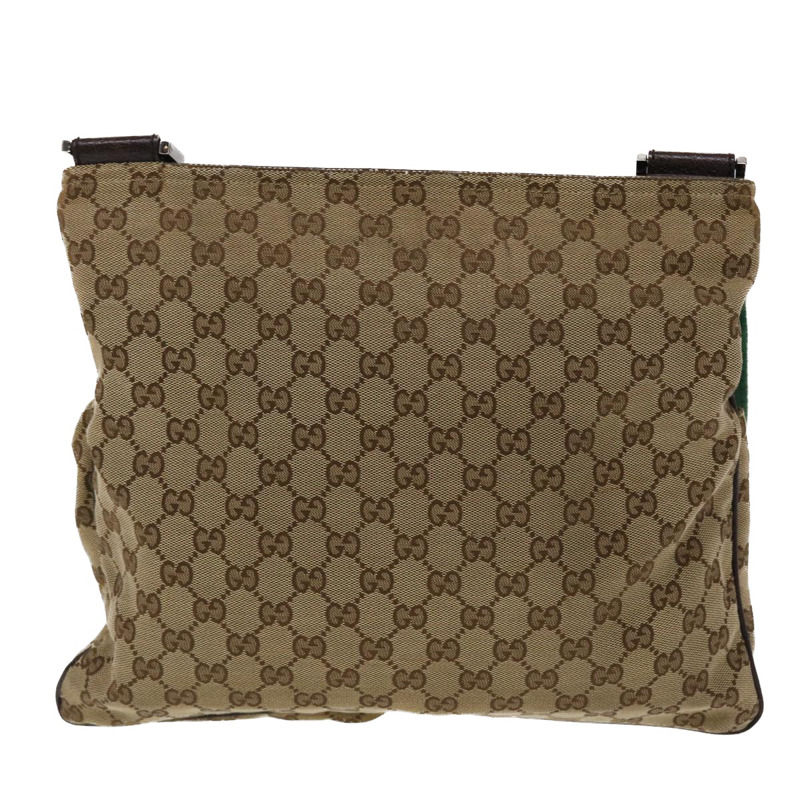 【日本直送】GUCCI GG 帆布 Web Sherry Line 單肩包米色綠紅 169982 正品 ki3107-1