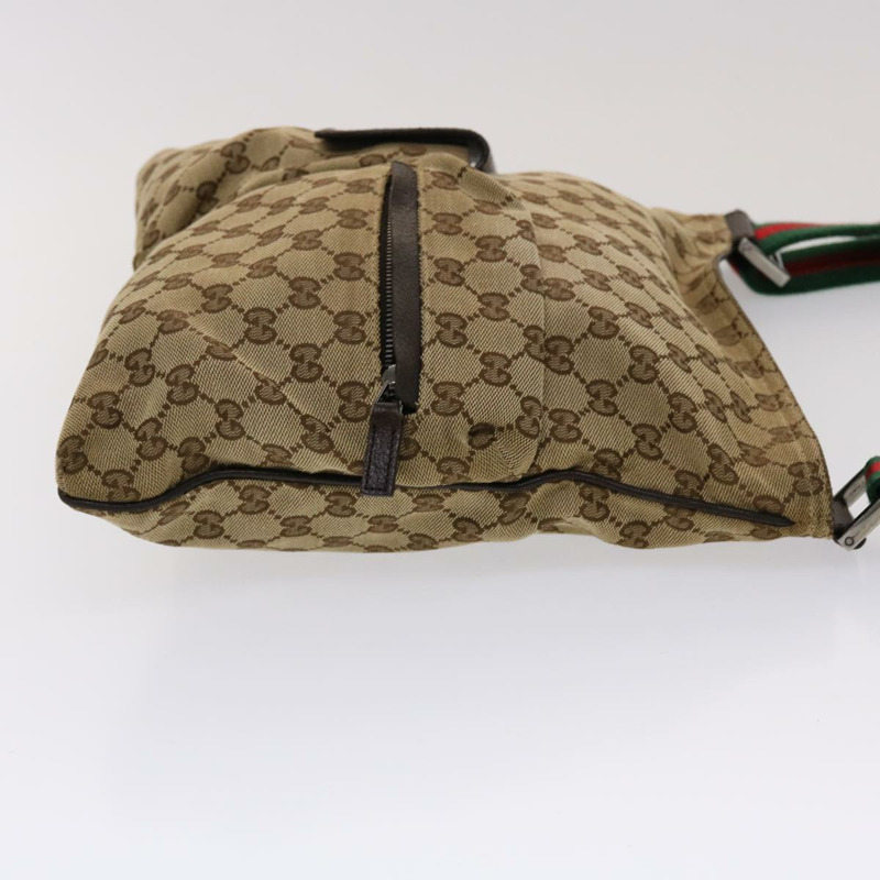 【日本直送】GUCCI GG 帆布 Web Sherry Line 單肩包米色綠紅 169982 正品 ki3107-2