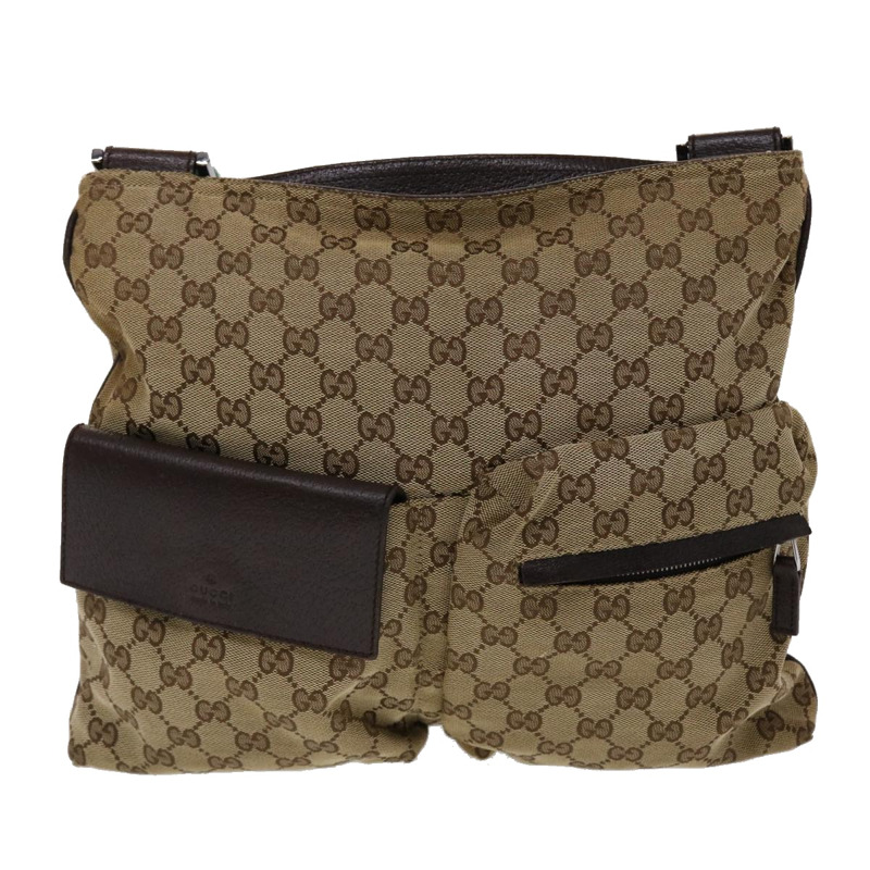 【日本直送】GUCCI GG 帆布 Web Sherry Line 單肩包米色綠紅 169982 正品 ki3107-12