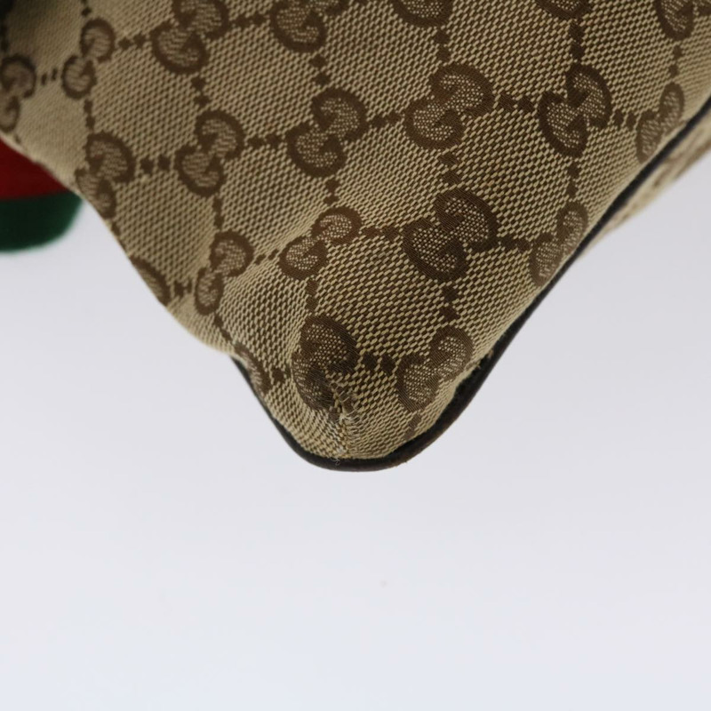 【日本直送】GUCCI GG 帆布 Web Sherry Line 單肩包米色綠紅 169982 正品 ki3107-16