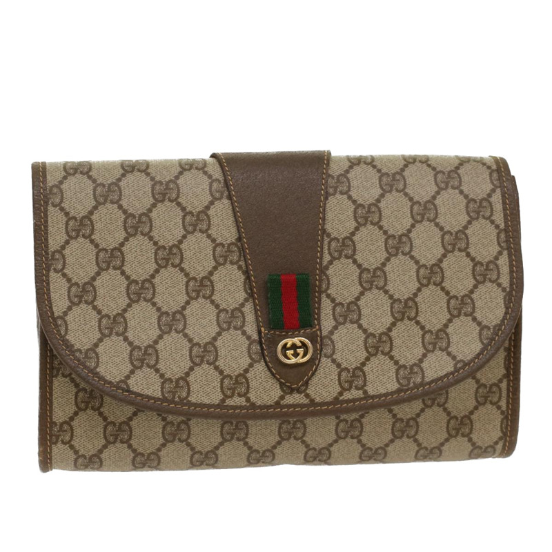 【日本直送】GUCCI GG 帆布 Web Sherry Line 手拿包米色紅綠 14.01.030 正品 ep1124-0
