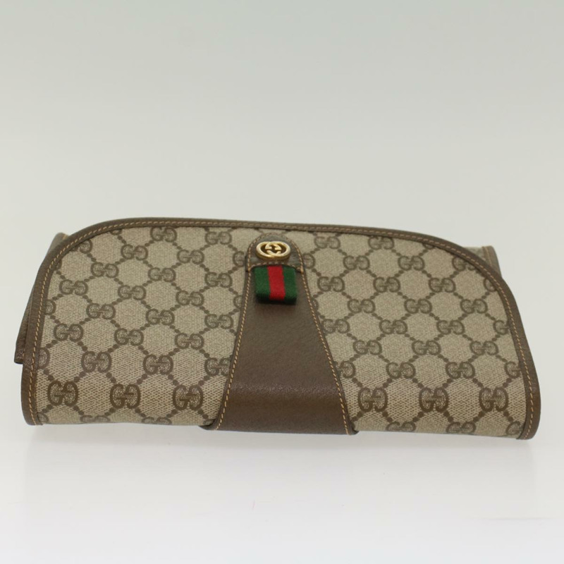 【日本直送】GUCCI GG 帆布 Web Sherry Line 手拿包米色紅綠 14.01.030 正品 ep1124-4