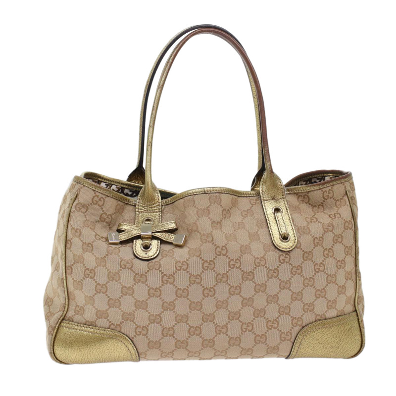 【日本直送】GUCCI GG 帆布手提包米色金色色調 163805 正品 fm2594-0
