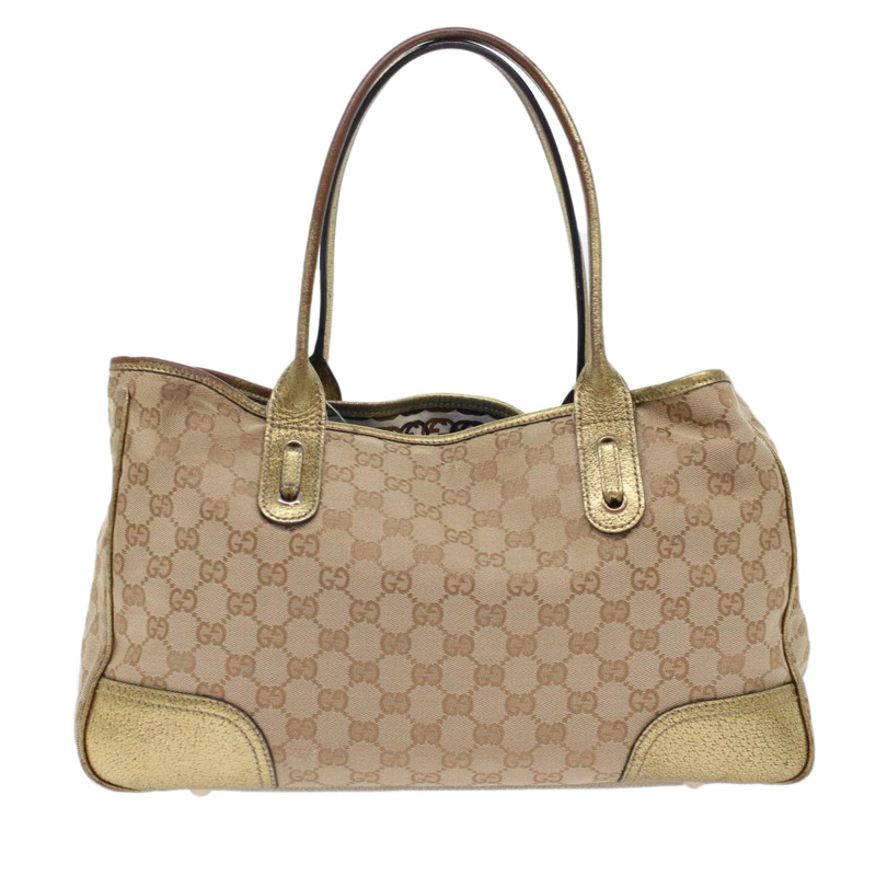 【日本直送】GUCCI GG 帆布手提包米色金色色調 163805 正品 fm2594-1