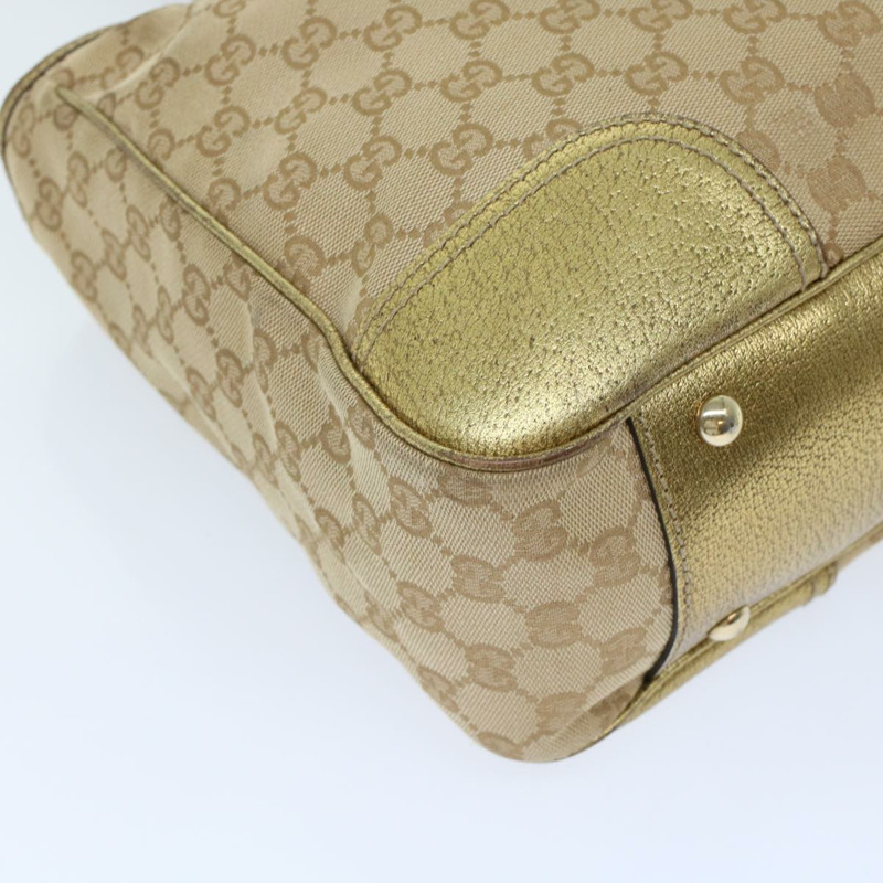 【日本直送】GUCCI GG 帆布手提包米色金色色調 163805 正品 fm2594-15