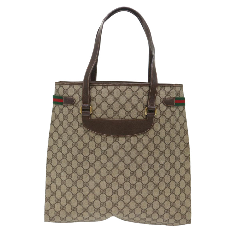 【日本直送】GUCCI GG 帆布 Web Sherry Line 手提包 PVC 皮革米色紅綠正品 th3913-1