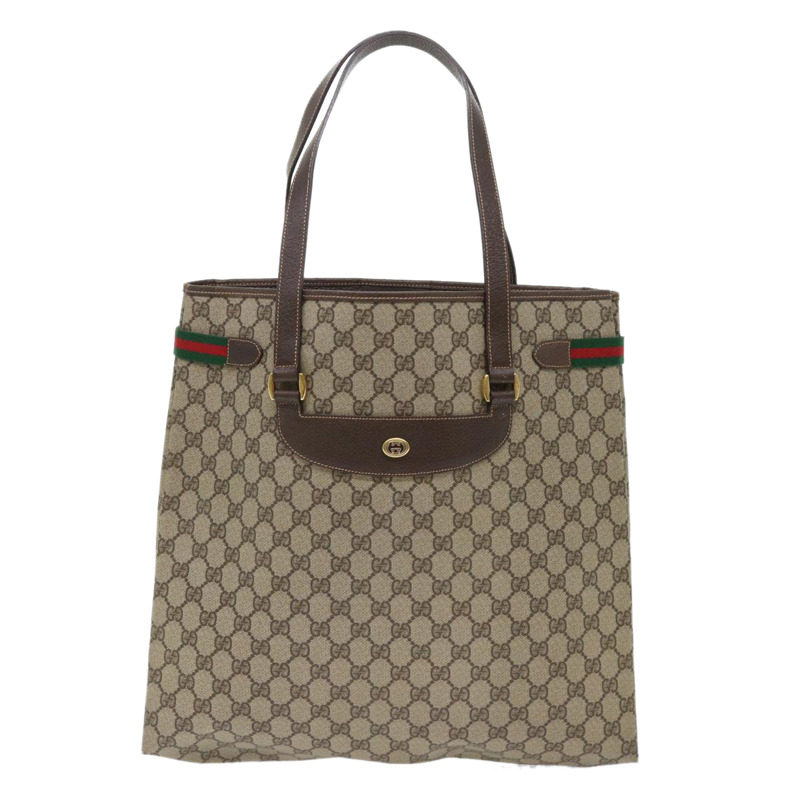 【日本直送】GUCCI GG 帆布 Web Sherry Line 手提包 PVC 皮革米色紅綠正品 th3913-12