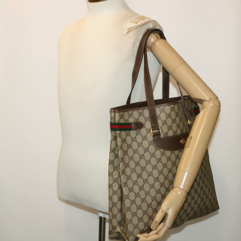 【日本直送】GUCCI GG 帆布 Web Sherry Line 手提包 PVC 皮革米色紅綠正品 th3913-19