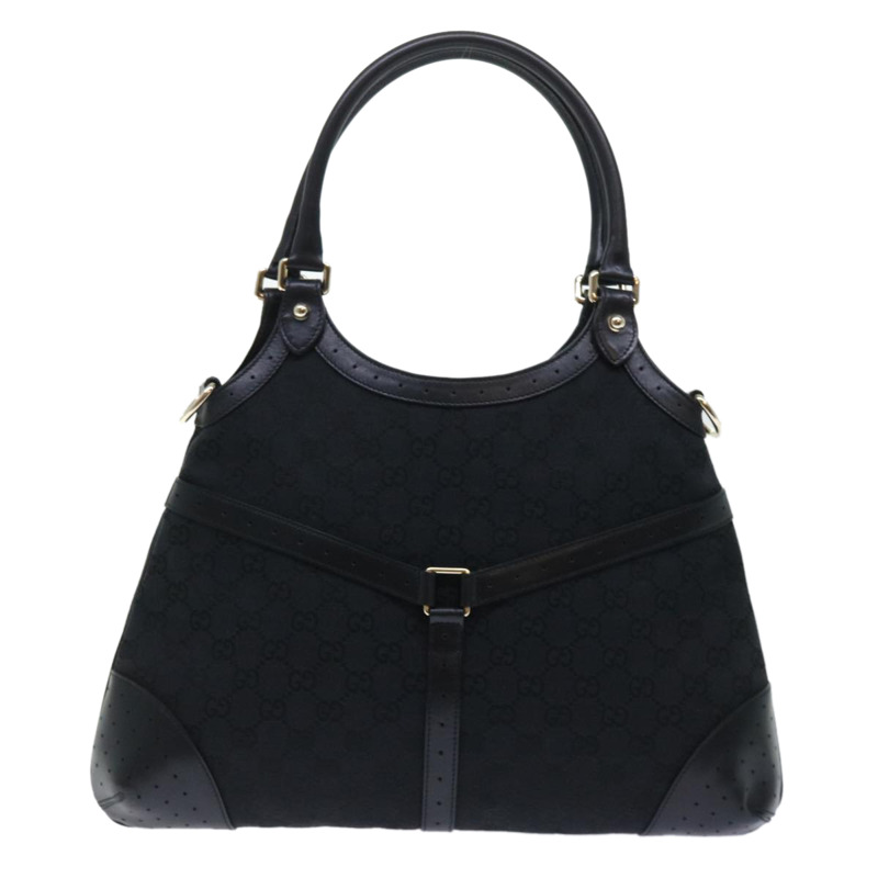【日本直送】GUCCI GG 帆布互扣織帶 Sherry Line 單肩包黑色正品 50554-1