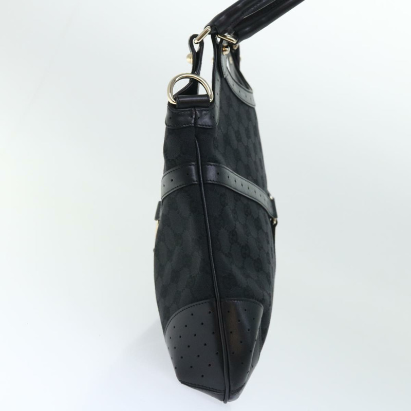 【日本直送】GUCCI GG 帆布互扣織帶 Sherry Line 單肩包黑色正品 50554-2
