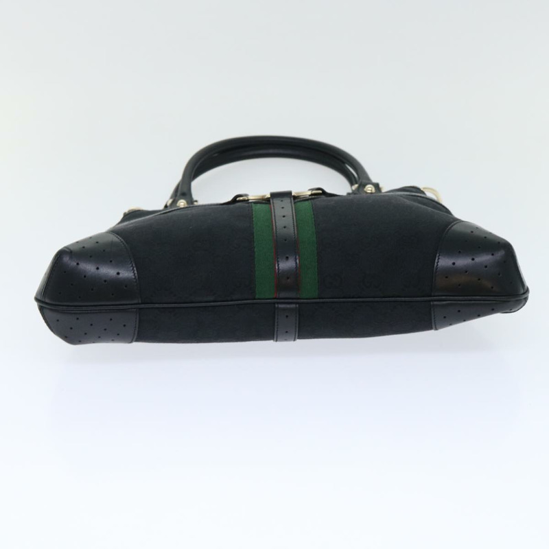 【日本直送】GUCCI GG 帆布互扣織帶 Sherry Line 單肩包黑色正品 50554-4