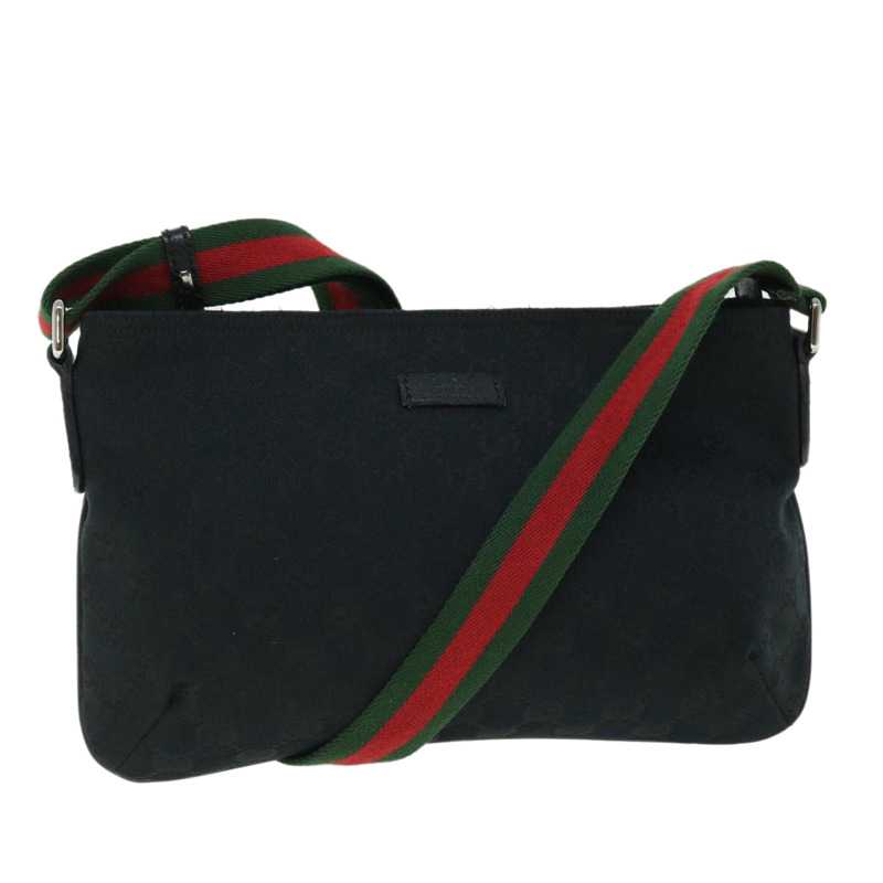 【日本直送】GUCCI GG 帆布 Web Sherry Line 單肩包 黑色 紅色 綠色 189749 正品 yk8345-0
