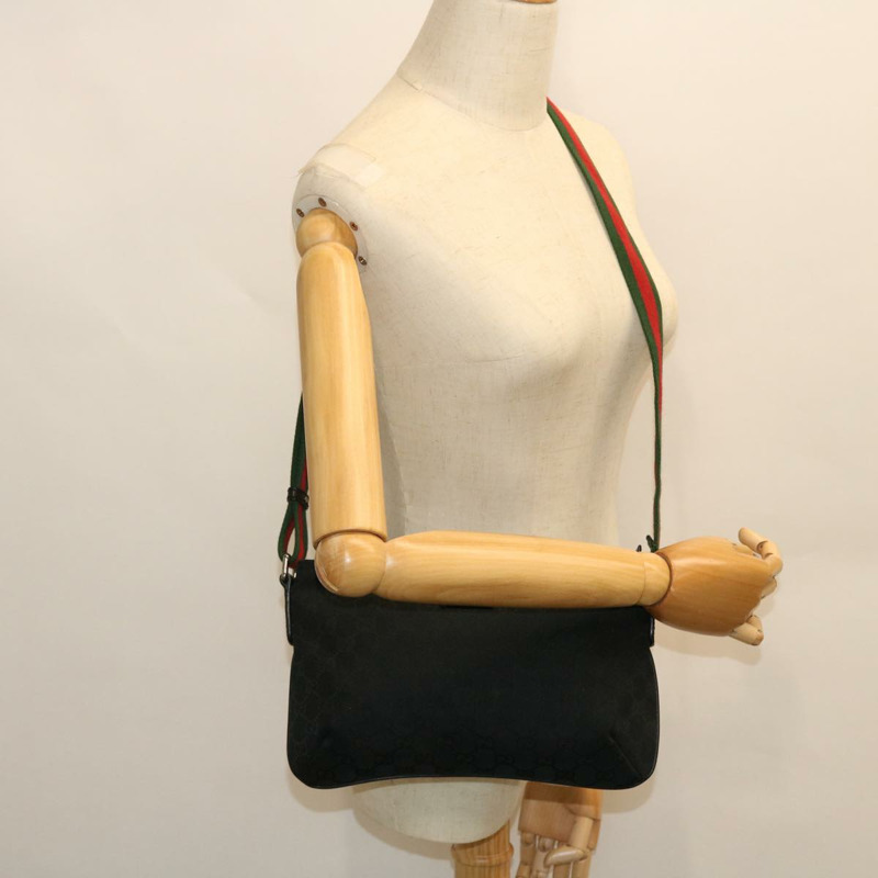 【日本直送】GUCCI GG 帆布 Web Sherry Line 單肩包 黑色 紅色 綠色 189749 正品 yk8345-21