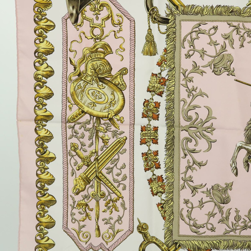 【日本直送】HERMES Carre 90 LVDOVICVS MAGNVS 圍巾絲綢粉紅正品 51901-4