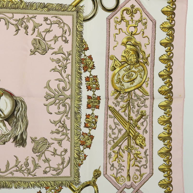 【日本直送】HERMES Carre 90 LVDOVICVS MAGNVS 圍巾絲綢粉紅正品 51901-6