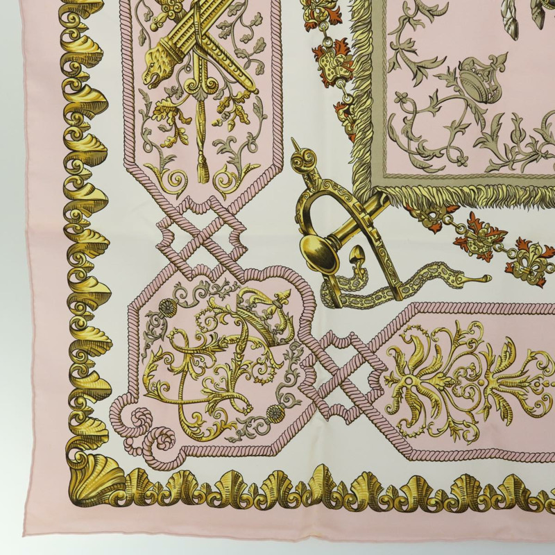 【日本直送】HERMES Carre 90 LVDOVICVS MAGNVS 圍巾絲綢粉紅正品 51901-7