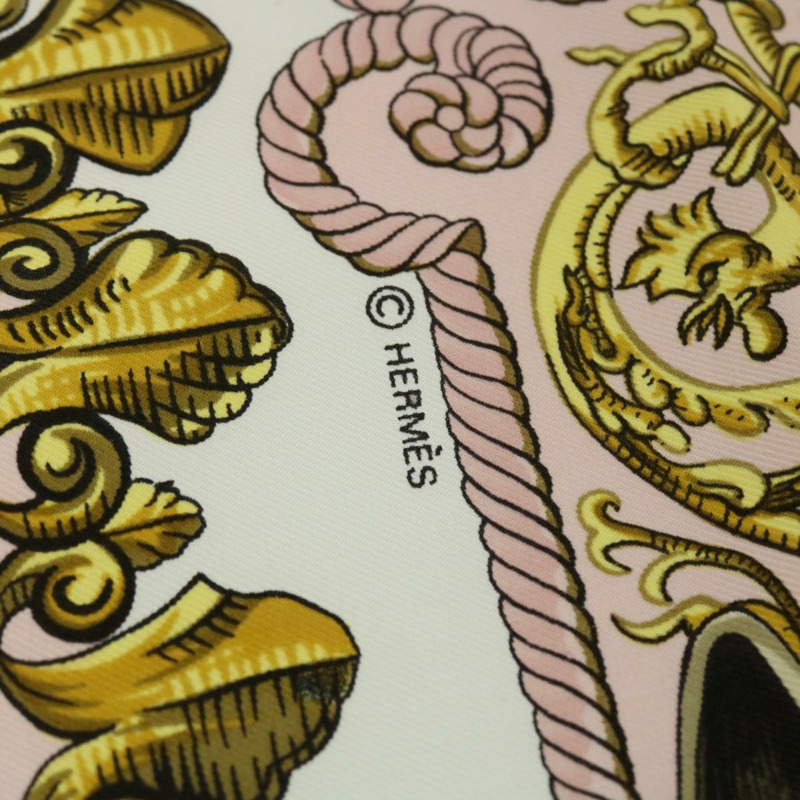 【日本直送】HERMES Carre 90 LVDOVICVS MAGNVS 圍巾絲綢粉紅正品 51901-12