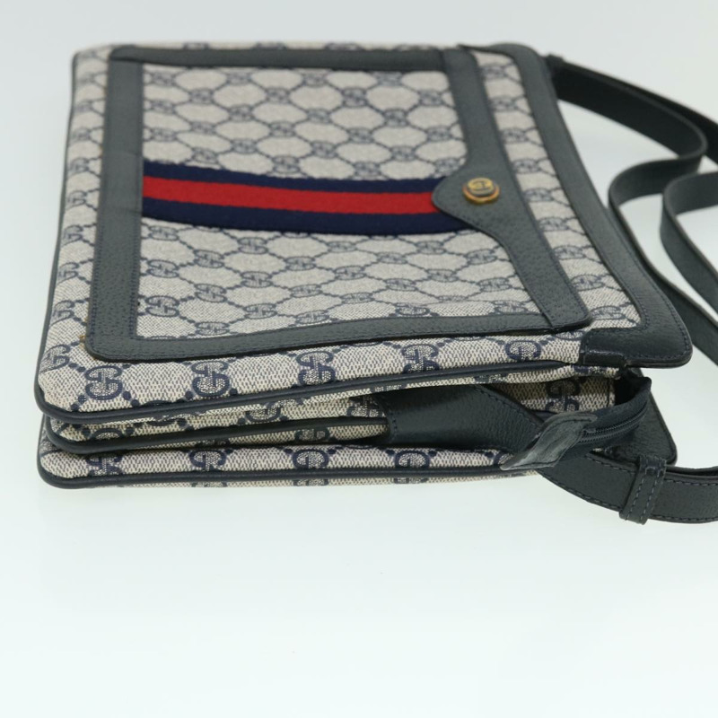 【日本直送】GUCCI GG 帆布雪莉線單肩包 PVC 皮革灰色海軍紅色正品 ep1436-2