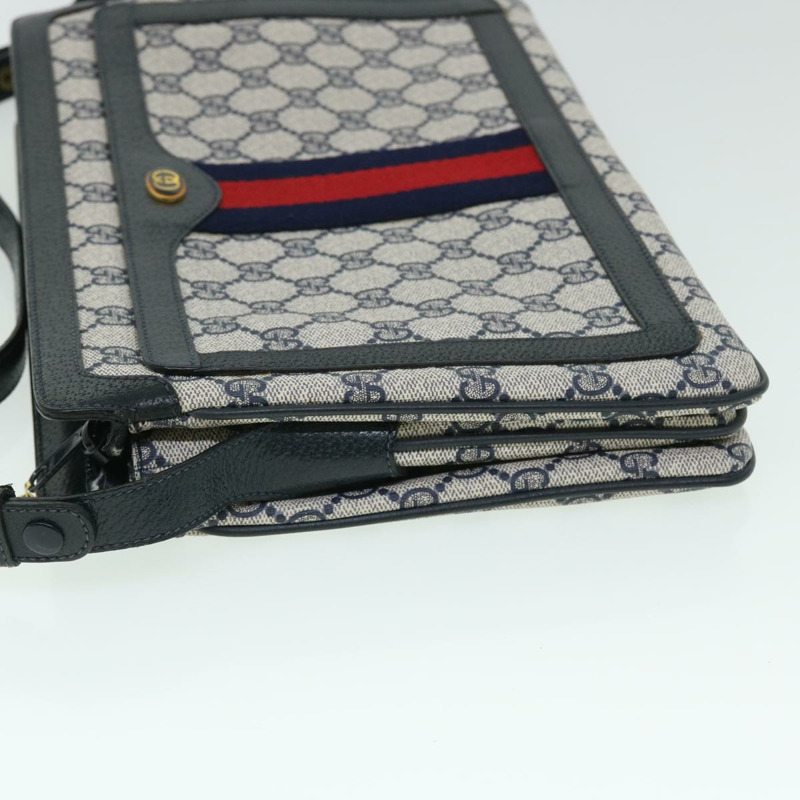 【日本直送】GUCCI GG 帆布雪莉線單肩包 PVC 皮革灰色海軍紅色正品 ep1436-3