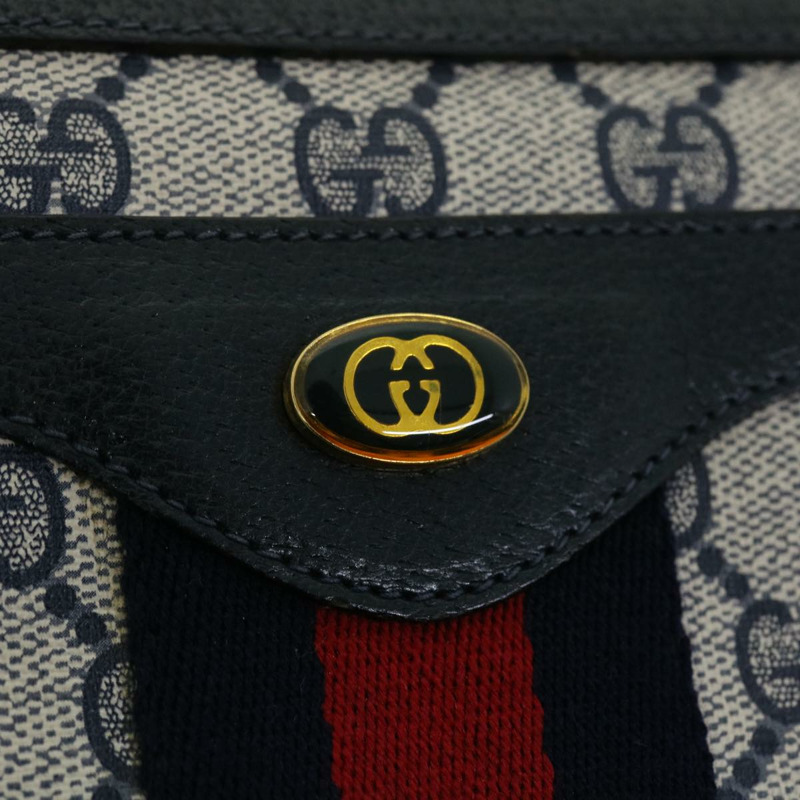 【日本直送】GUCCI GG 帆布雪莉線單肩包 PVC 皮革灰色海軍紅色正品 ep1436-17