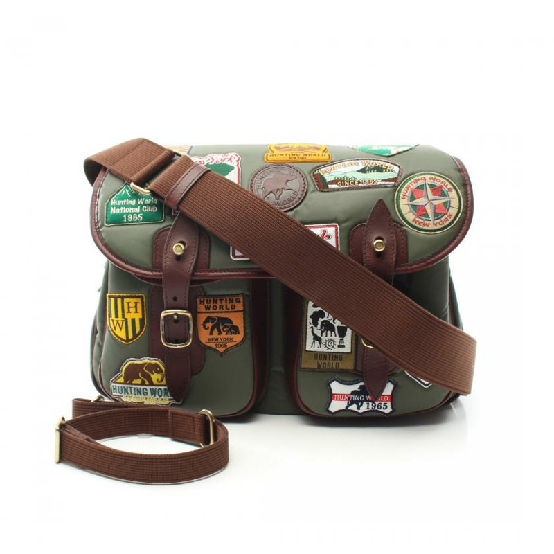 【日本直送】 HUNTING WORLD HUNTING WORLD BATTUE SURPASS 肩包 尼龍 皮革 卡其綠色 深棕色 多色 兩用款-0