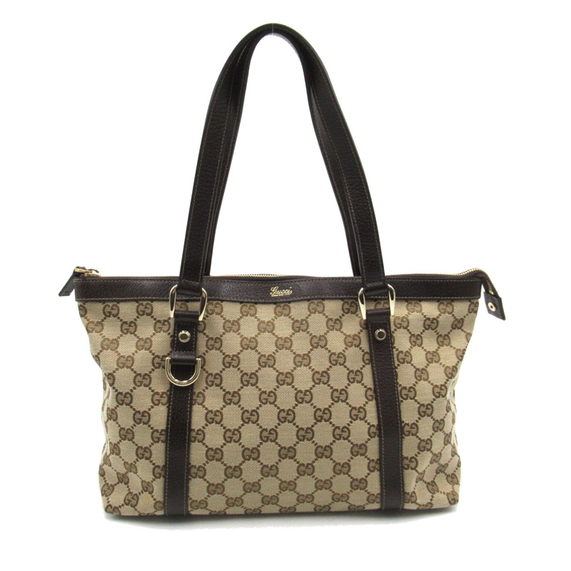 【日本直送】GUCCI Abbey Line 手袋 141470 GG 帆布米色棕色二手女式 GHW-0