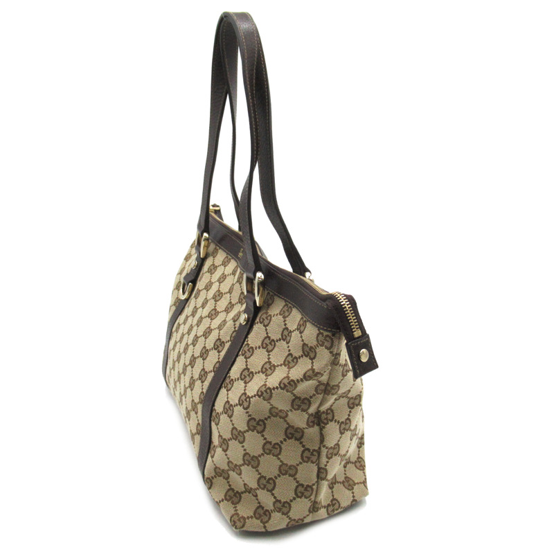 【日本直送】GUCCI Abbey Line 手袋 141470 GG 帆布米色棕色二手女式 GHW-2