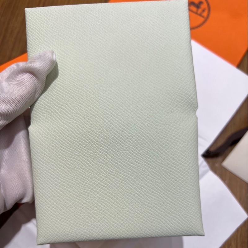 Hermes Calvi Duo 氣泡綠X絲藍綠 卡夾-1