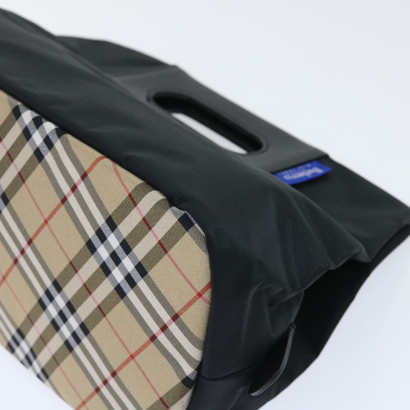 【日本直送】Burberrys Nova Check Blue Label 手提包 尼龍 黑色 米色 正品 hk826-7