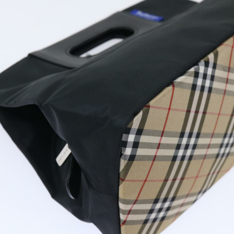【日本直送】Burberrys Nova Check Blue Label 手提包 尼龍 黑色 米色 正品 hk826-13
